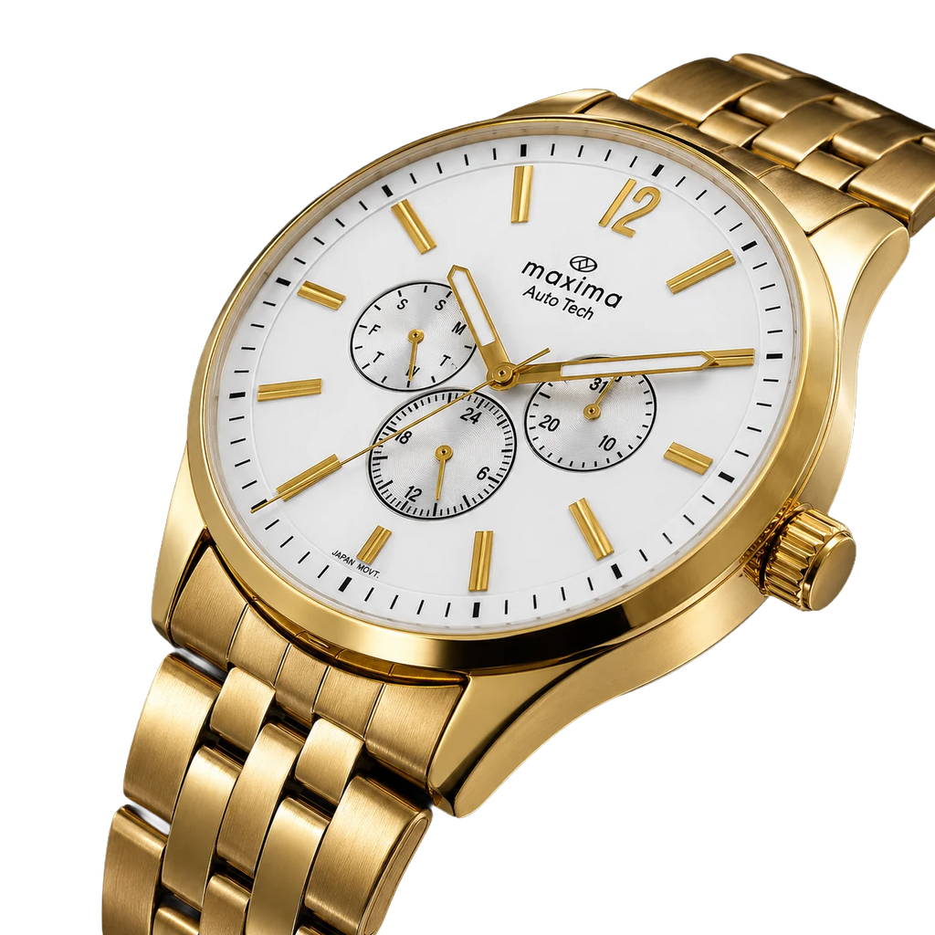 Maxima Apex Multifunction White Dial Stainless Steel Strap Men's Watch 71171CMGY - view 2