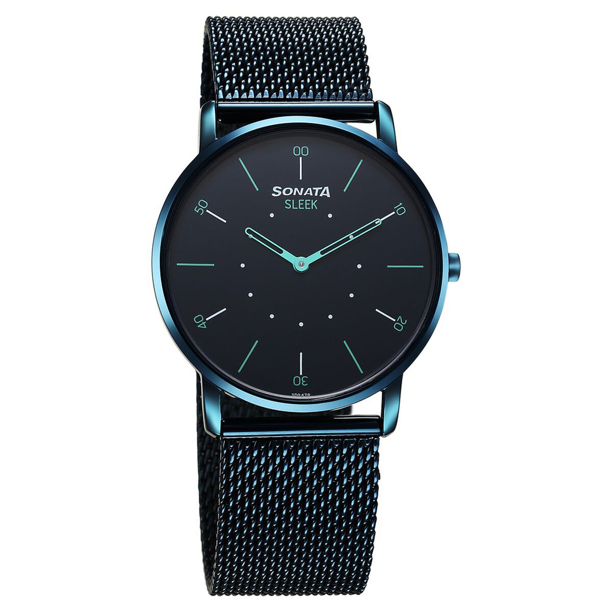Sonata Sleek Blue Dial Blue Stainless Steel Strap Men's Watch 7152QM02 - view 1