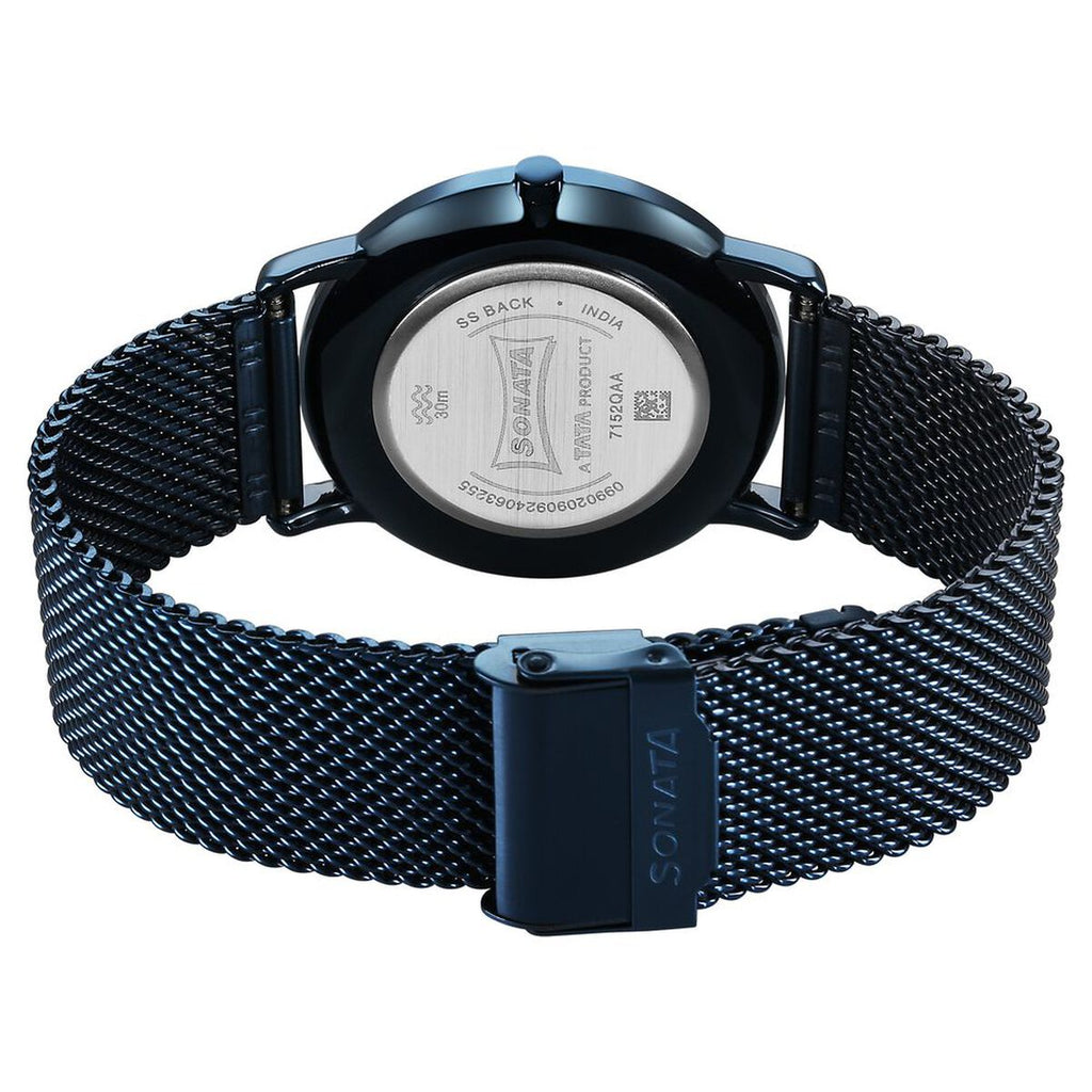 Sonata Sleek Blue Dial Blue Stainless Steel Strap Men's Watch 7152QM02 - view 4