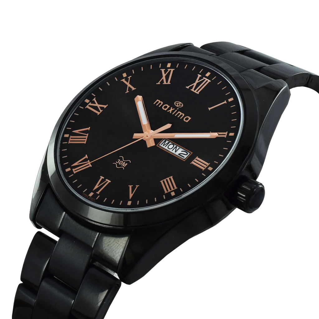 Maxima Apex Black Dial Stainless Steel Strap Men's Watch 71584CMGB - view 2