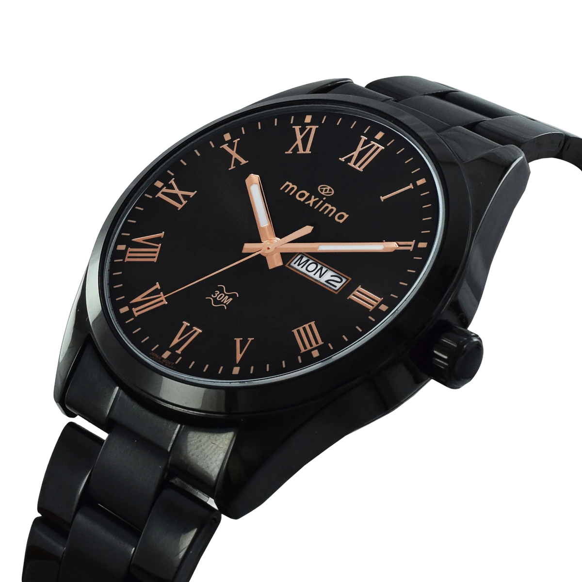 Maxima Apex Black Dial Stainless Steel Strap Men's Watch 71584CMGB - view 2