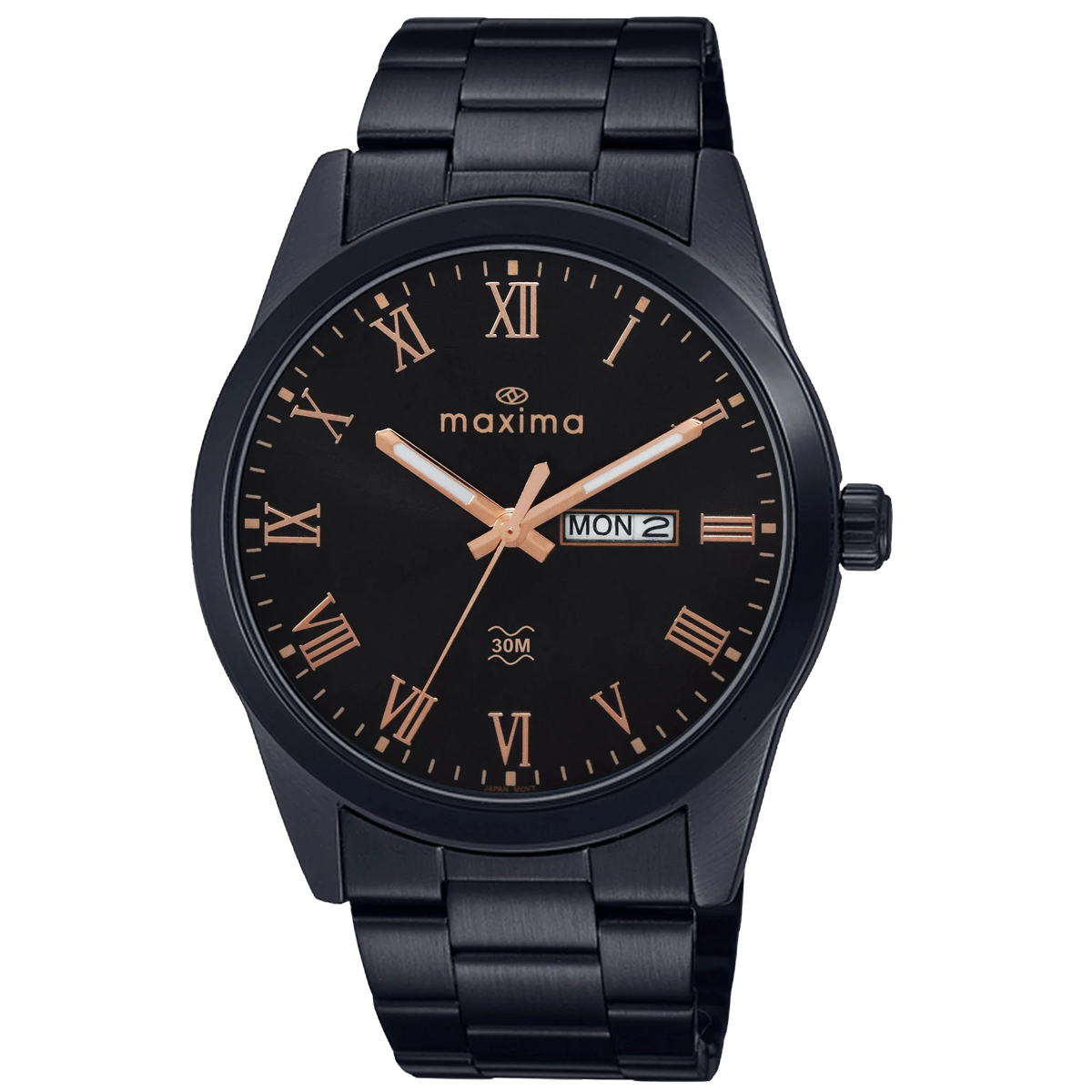 Maxima Apex Black Dial Stainless Steel Strap Men's Watch 71584CMGB - view 1
