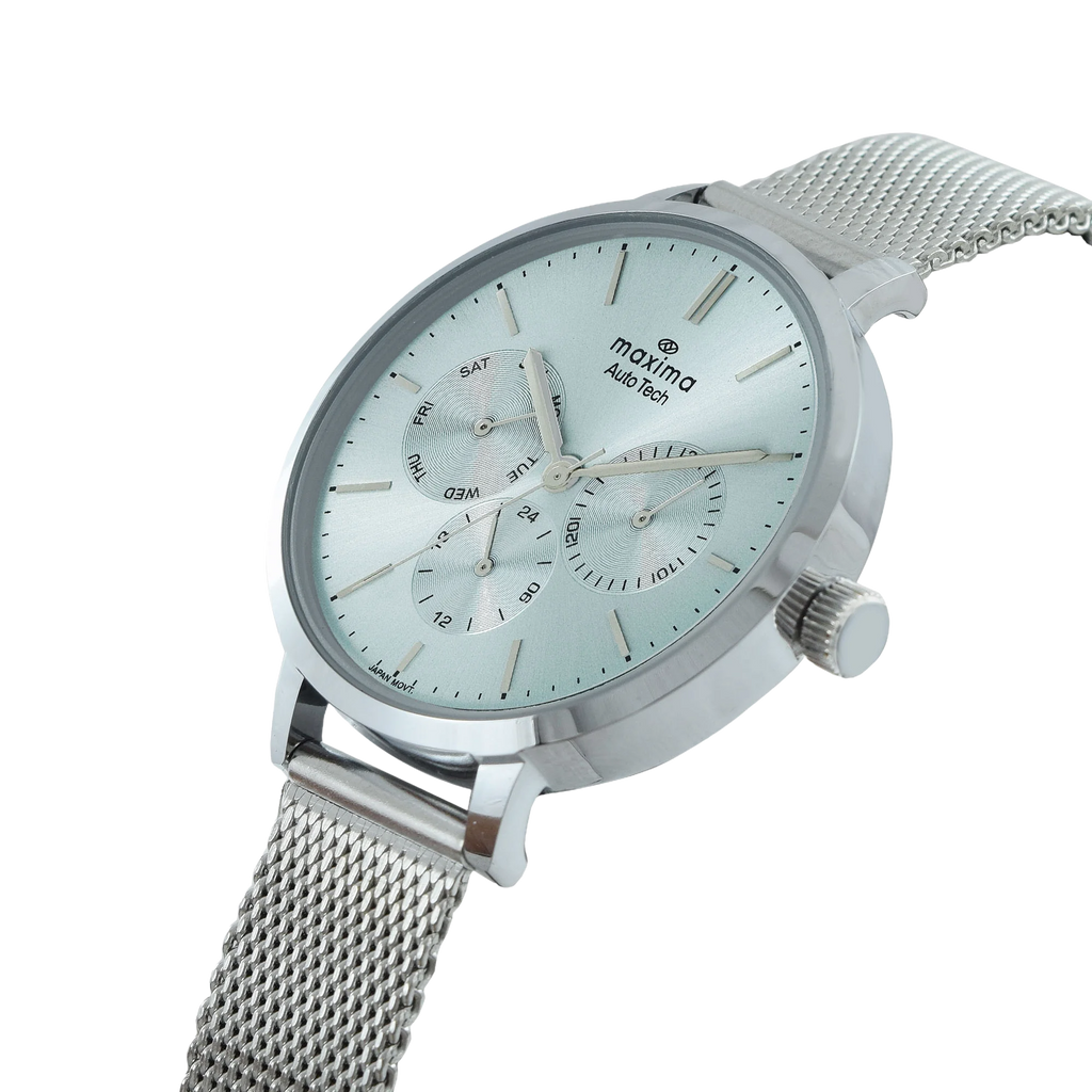 Maxima Athena Multifunction Tiffany Blue Dial Mesh Strap Women's Watch 71591CMLI - view 2