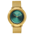 Sonata Sleek Green Dial Gold-Tone Metal Strap Men's Watch 7159YM01 - view 1