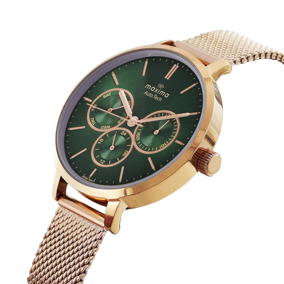 Maxima Athena Multifunction Green Dial Mesh Strap Women's Watch 71621CMLR - view 2