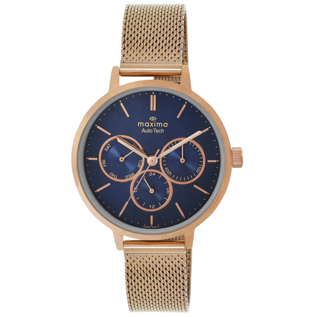 Maxima Athena Multifunction Blue Dial Mesh Strap Women's Watch 71622CMLR - view 1