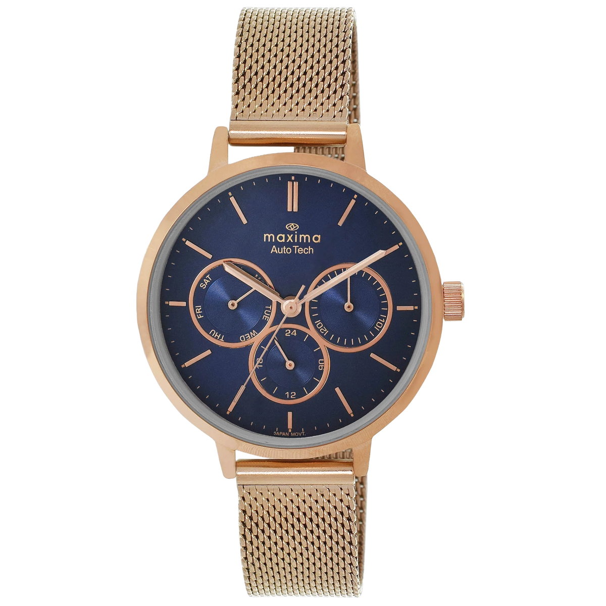 Maxima Athena Multifunction Blue Dial Mesh Strap Women's Watch 71622CMLR - view 1