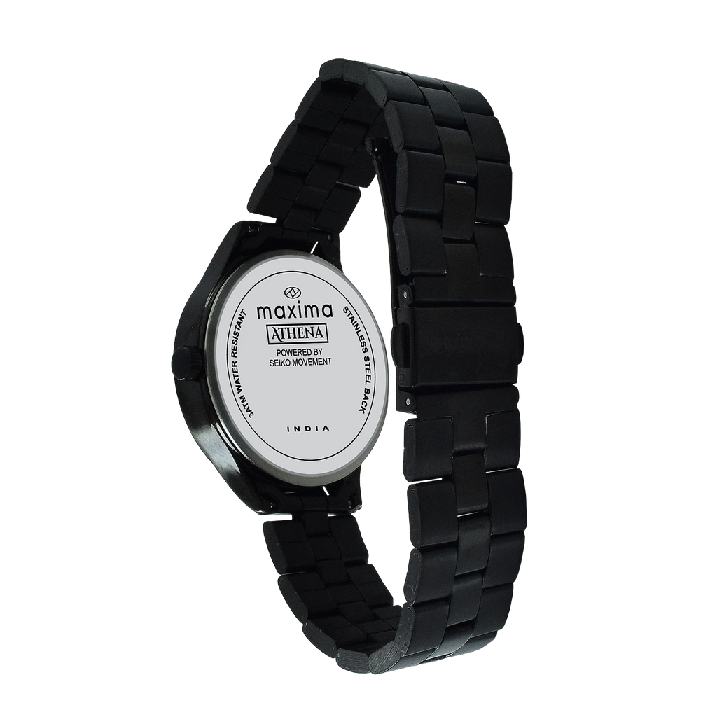 Maxima Athena Multifunction Black Dial Stainless Steel Strap Women's Watch 71650CMLB - view 3