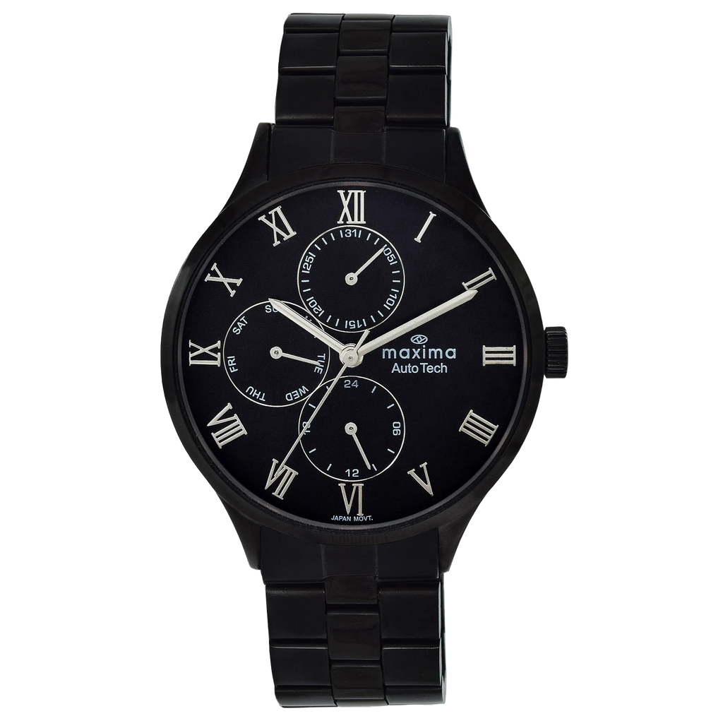 Maxima Athena Multifunction Black Dial Stainless Steel Strap Women's Watch 71651CMLB - view 1