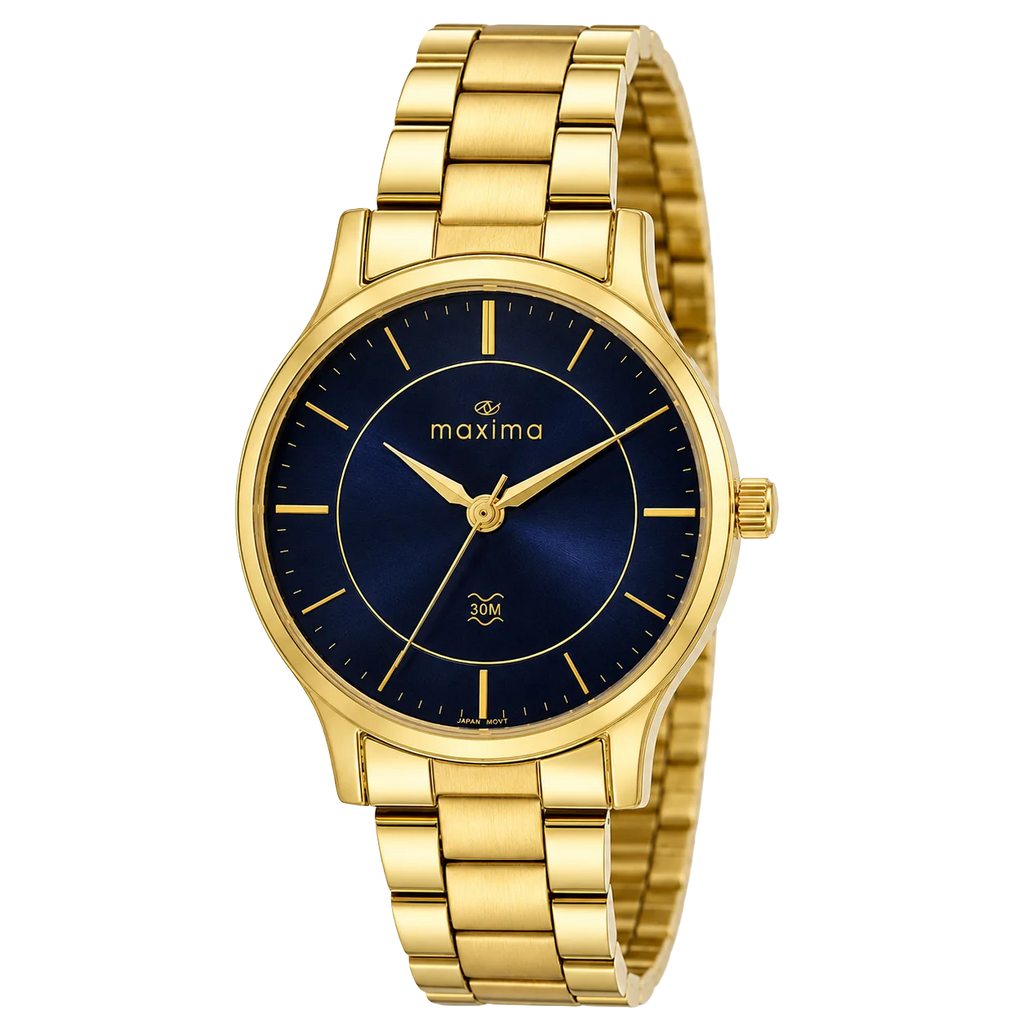 Maxima Waterproof Blue Dial Stainless Steel Strap Women's Watch 71702CMLY - view 1