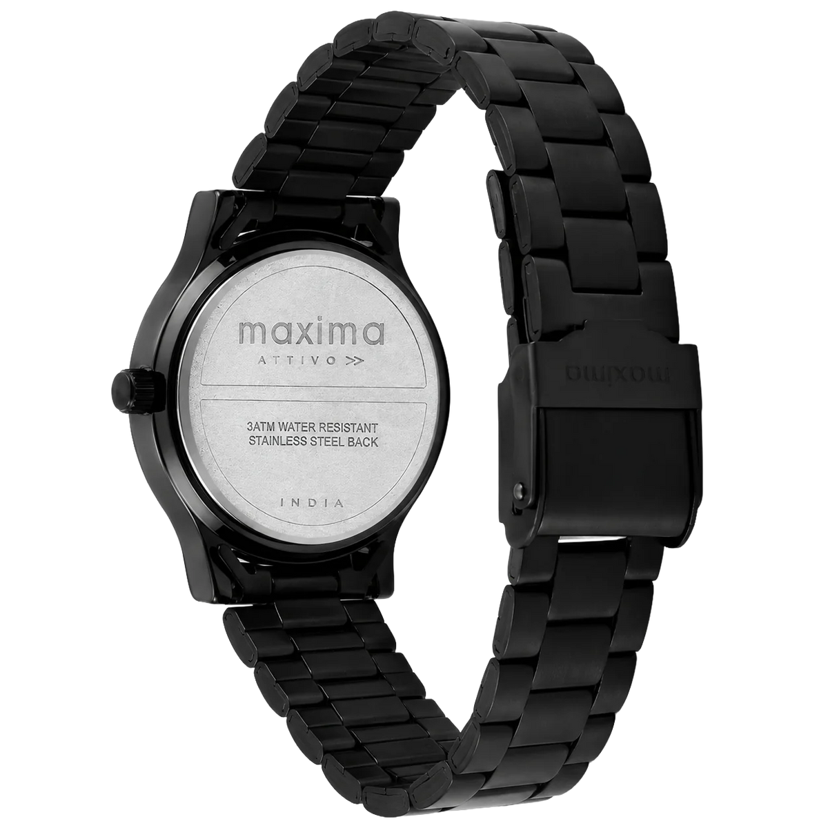 Maxima Waterproof Black Dial Stainless Steel Strap Women's Watch 71730CMLB - view 2