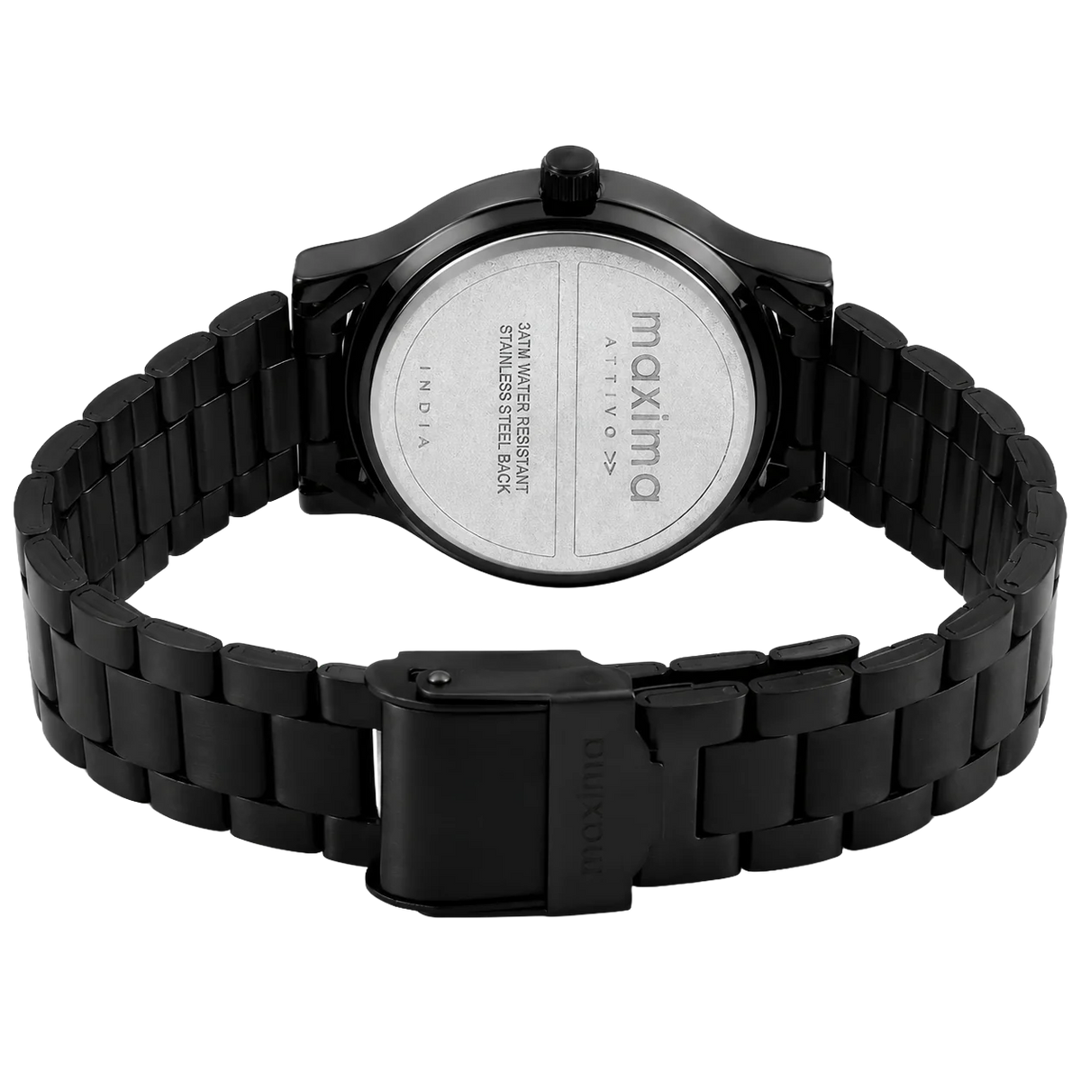 Maxima Waterproof Black Dial Stainless Steel Strap Women's Watch 71730CMLB - view 3