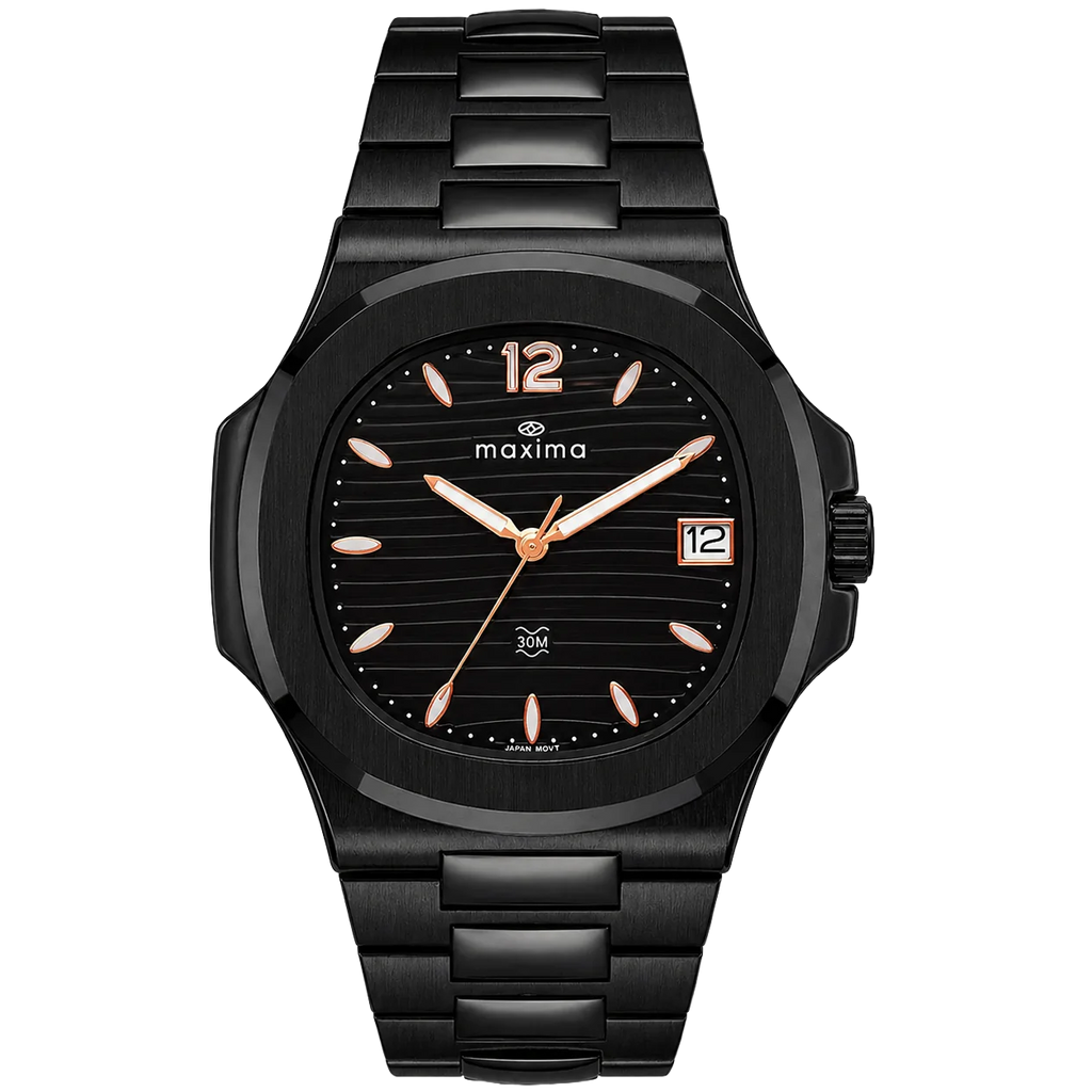 Maxima Apex Black Dial Stainless Steel Strap Men's Watch 72100CMGB - view 1