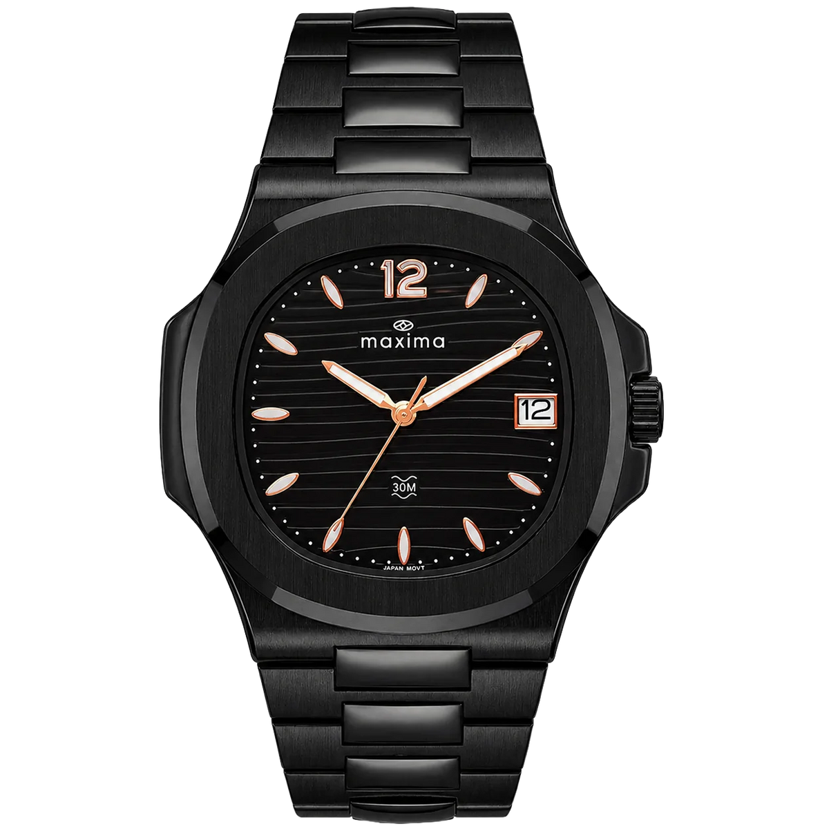 Maxima Apex Black Dial Stainless Steel Strap Men's Watch 72100CMGB - view 1