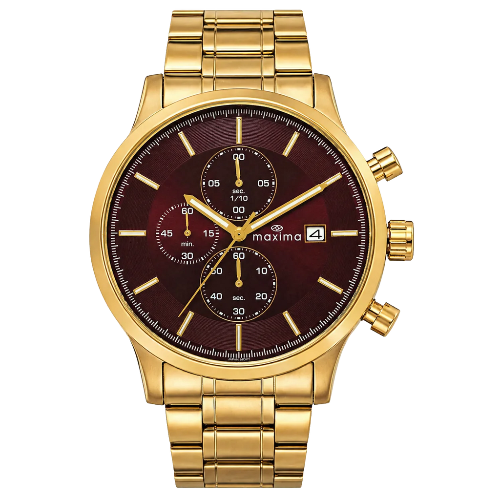 Maxima Apex Wine Dial Stainless Steel Strap Men's Watch 72132CMGY - view 1