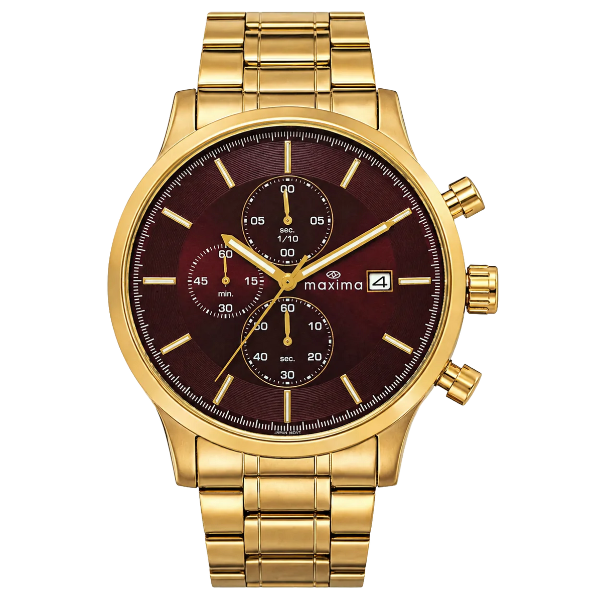 Maxima Apex Wine Dial Stainless Steel Strap Men's Watch 72132CMGY - view 1
