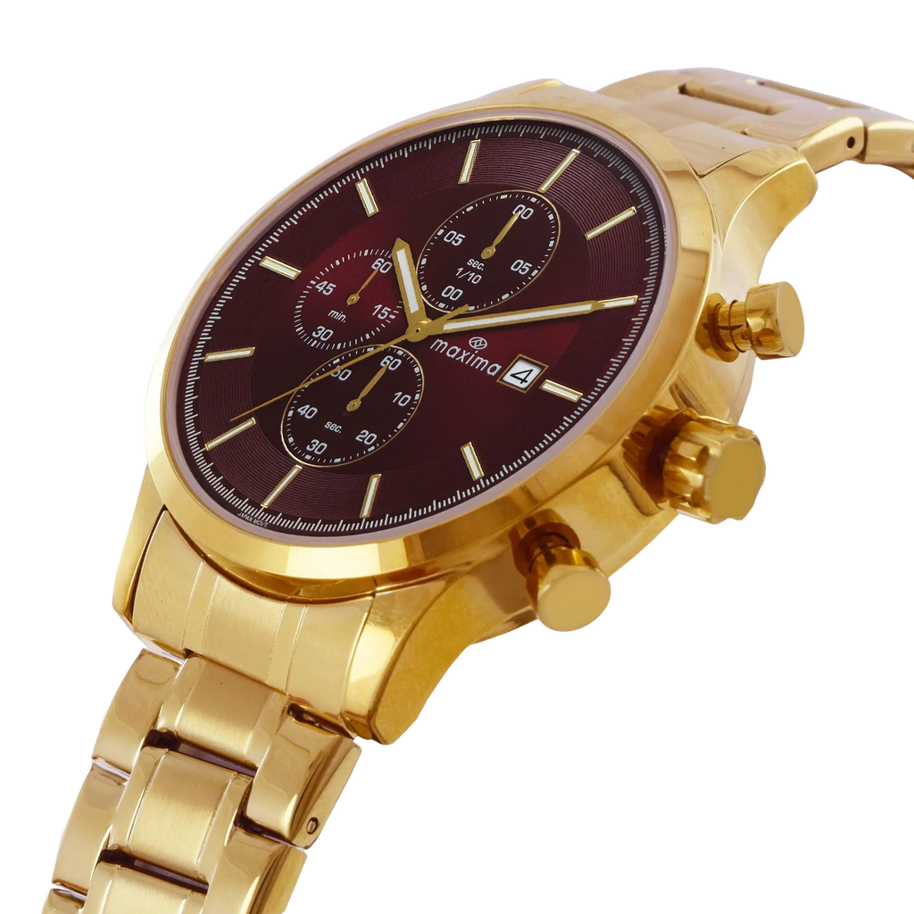 Maxima Apex Wine Dial Stainless Steel Strap Men's Watch 72132CMGY - view 2