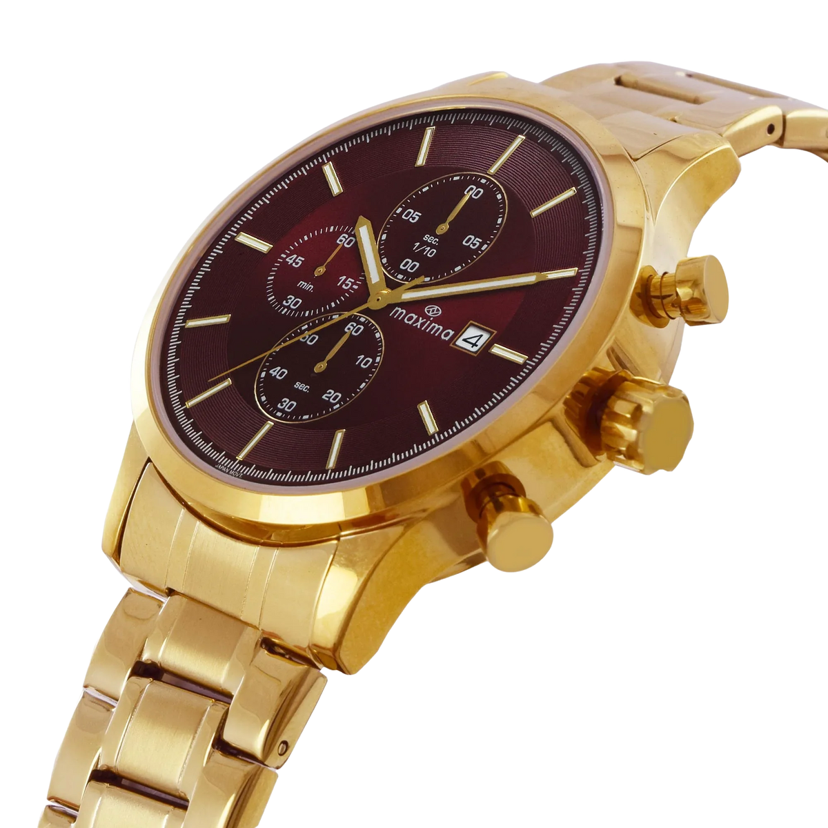 Maxima Apex Wine Dial Stainless Steel Strap Men's Watch 72132CMGY - view 2