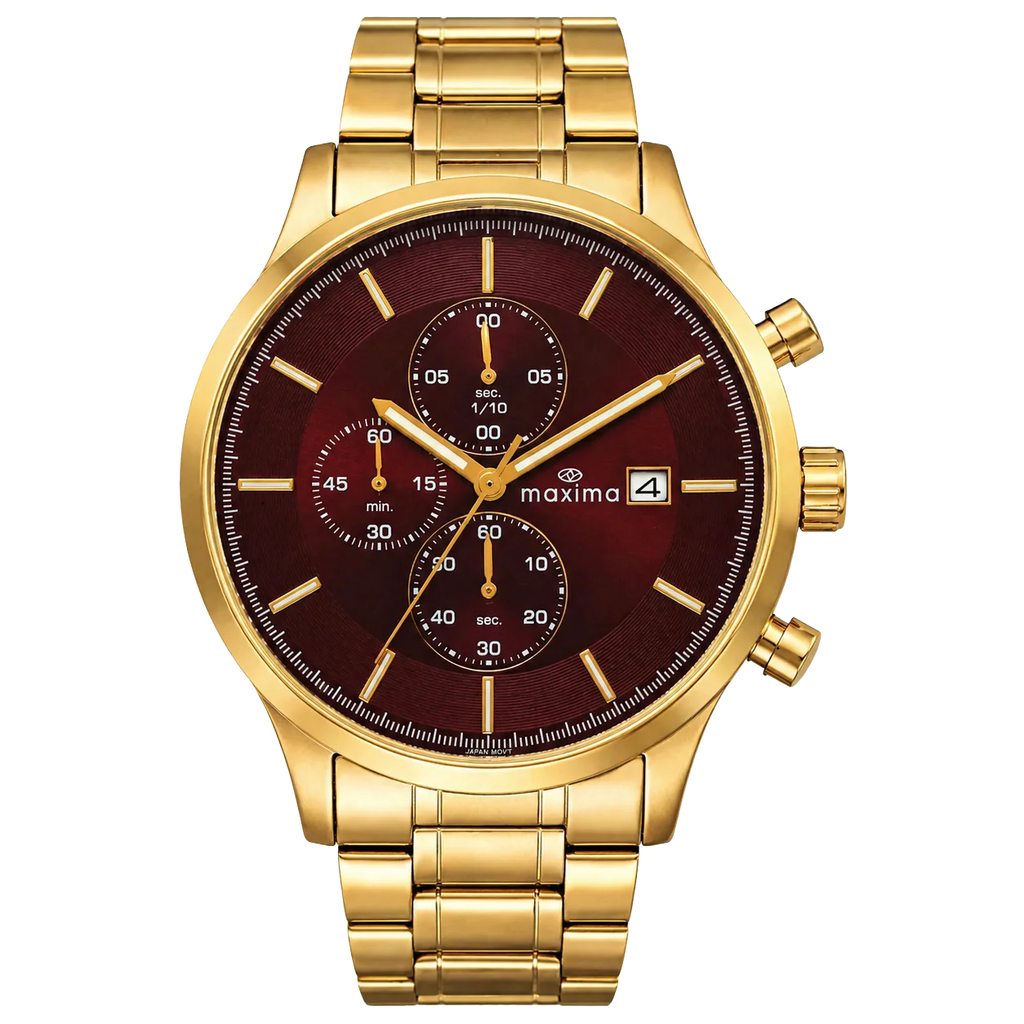 Maxima Apex Wine Dial Stainless Steel Strap Men's Watch 72132CMGY - view 3