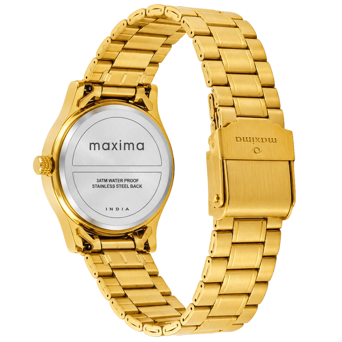Maxima Gold Gold Dial Stainless Steel Strap Women's Watch 72290CMLY - view 2