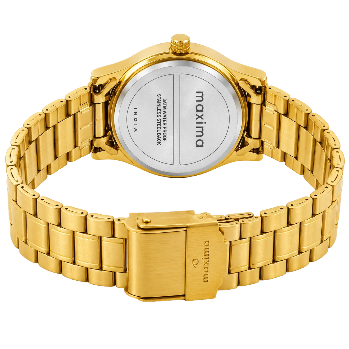 Maxima Gold Gold Dial Stainless Steel Strap Women's Watch 72290CMLY - view 3