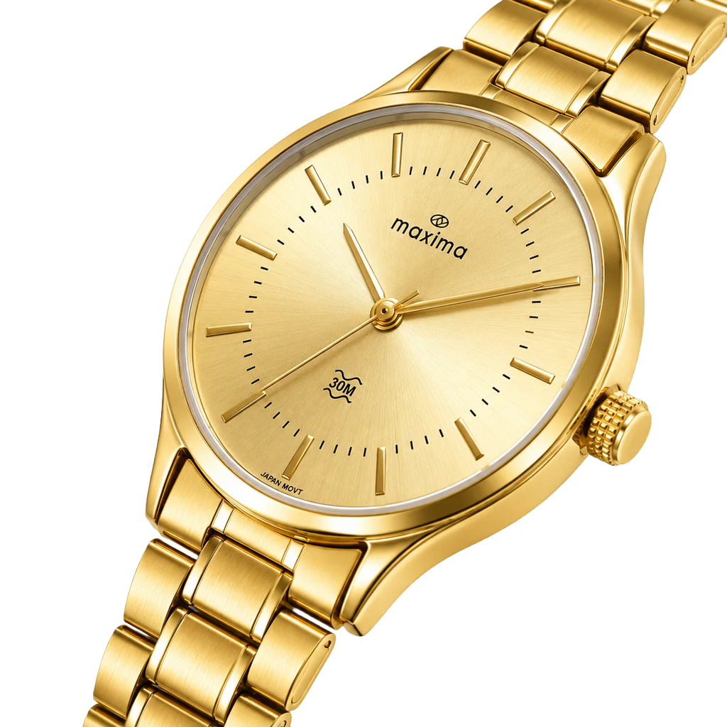 Maxima Gold Gold Dial Stainless Steel Strap Women's Watch 72290CMLY - view 4