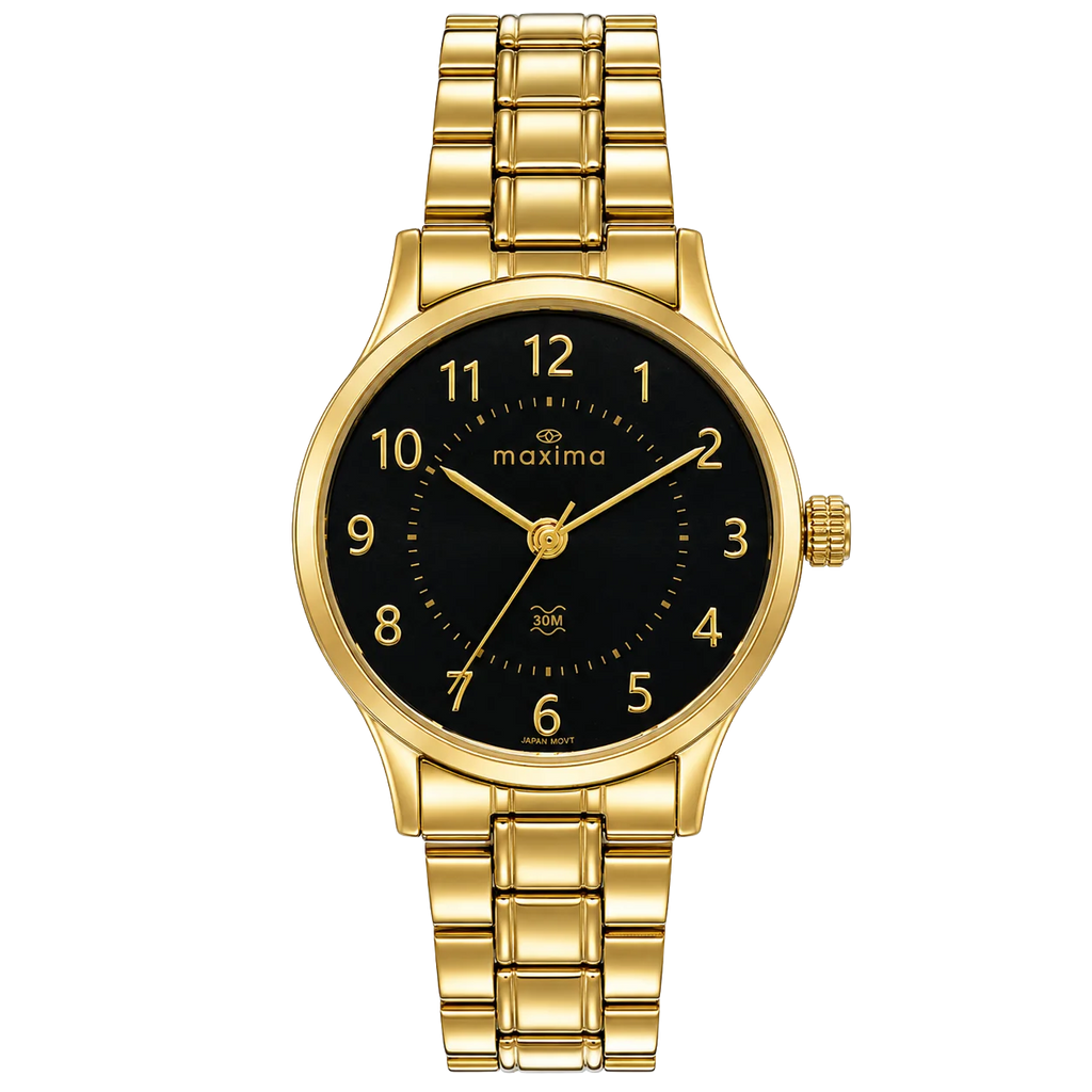 Maxima Gold Blue Dial Stainless Steel Strap Women's Watch 72294CMLY - view 1