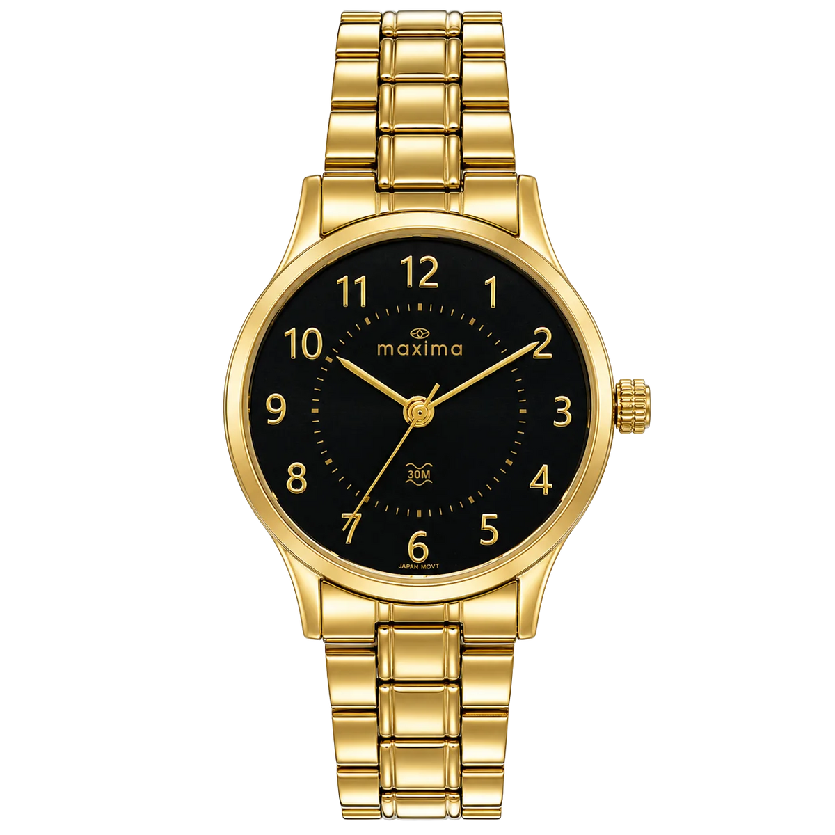 Maxima Gold Blue Dial Stainless Steel Strap Women's Watch 72294CMLY - view 1