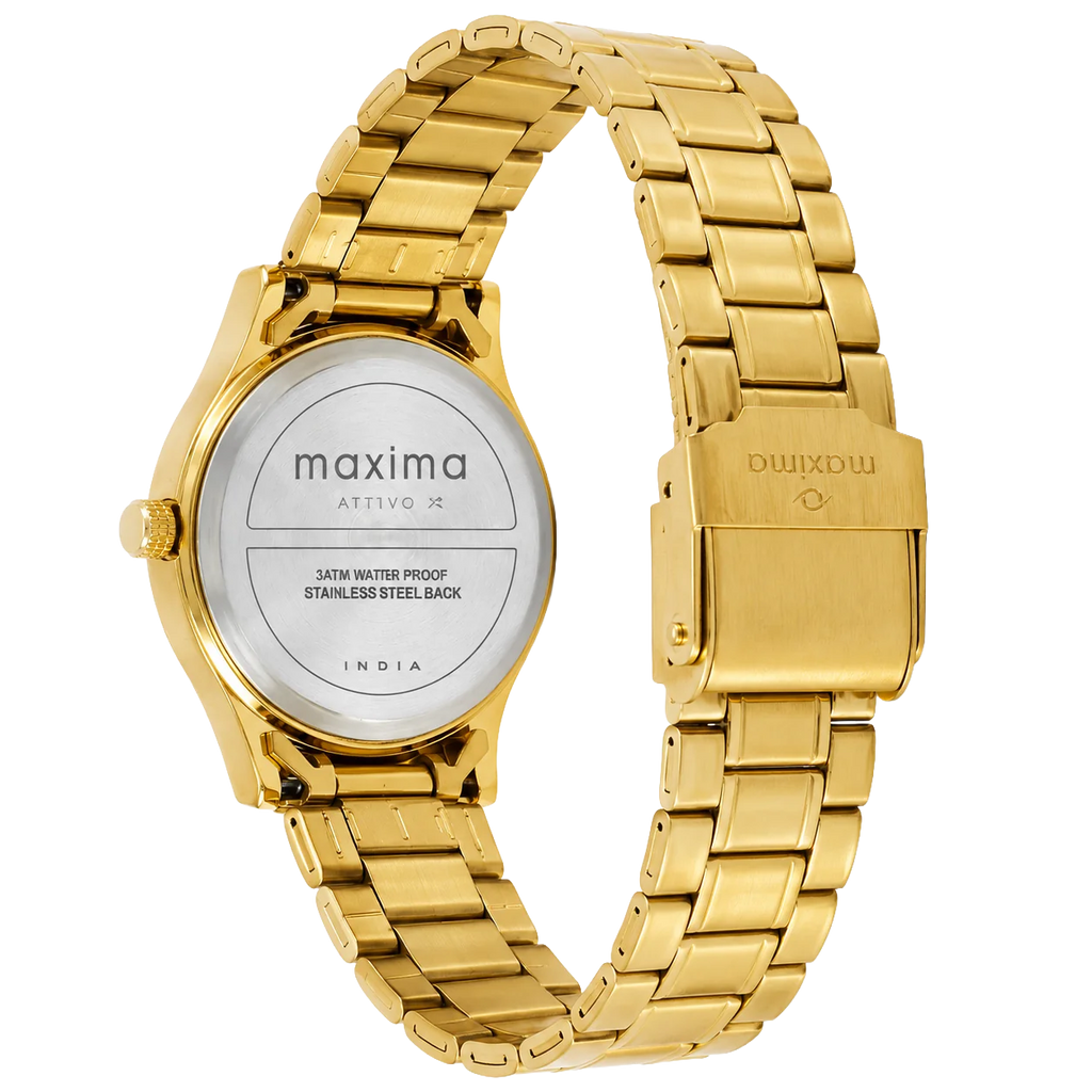 Maxima Gold Blue Dial Stainless Steel Strap Women's Watch 72294CMLY - view 2