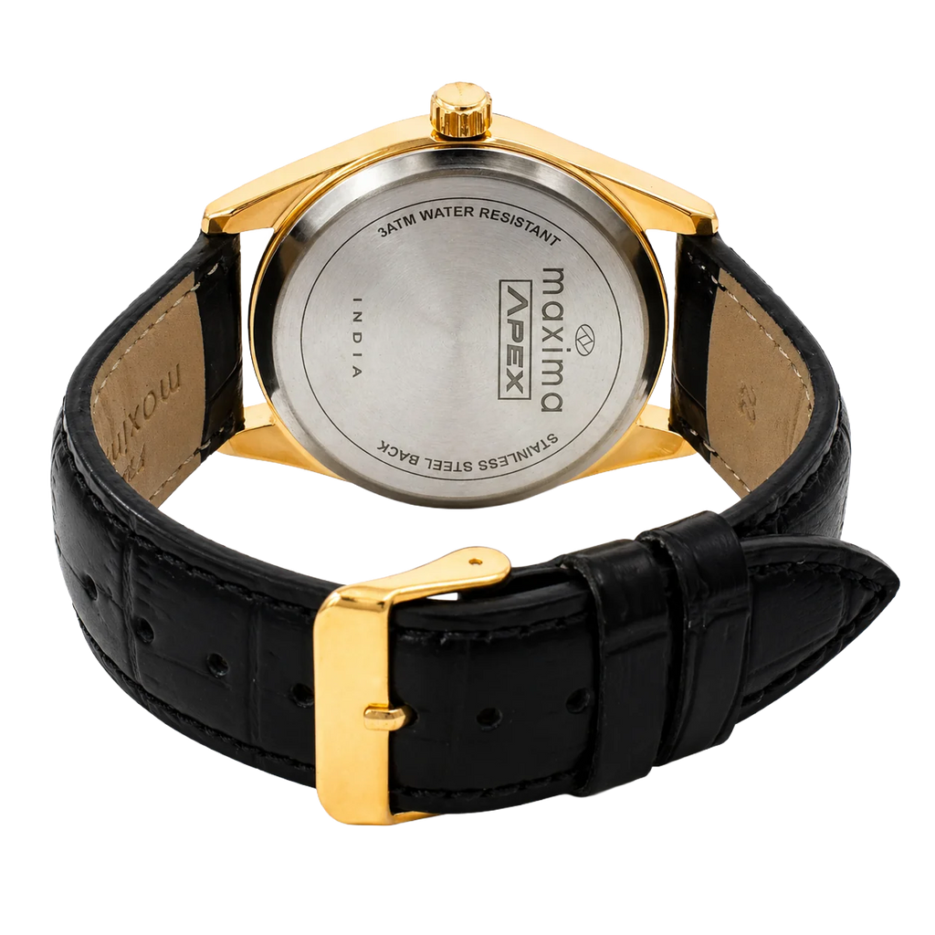 Maxima Apex Black Dial Leather Strap Men's Watch 72372LMGY - view 2