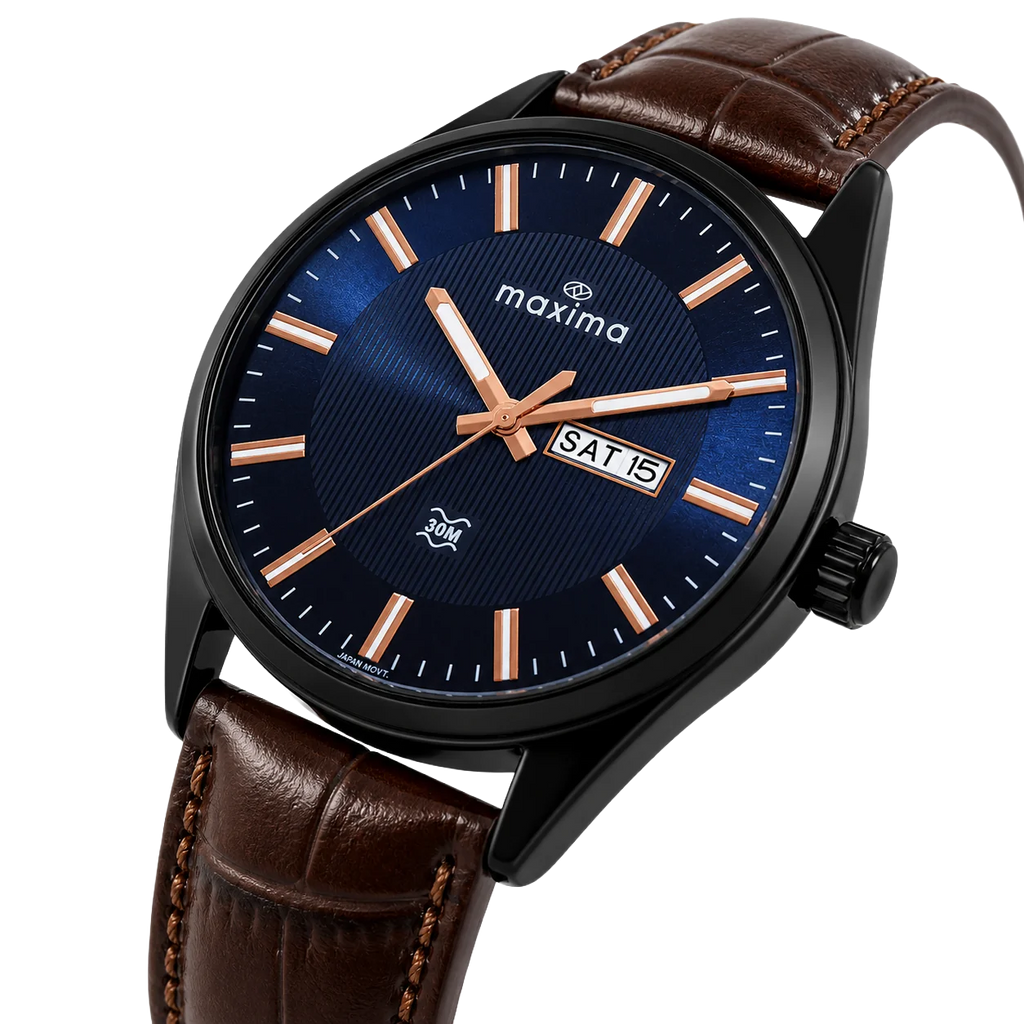 Maxima Apex Blue Dial Leather Strap Men's Watch 72381LMGB - view 3