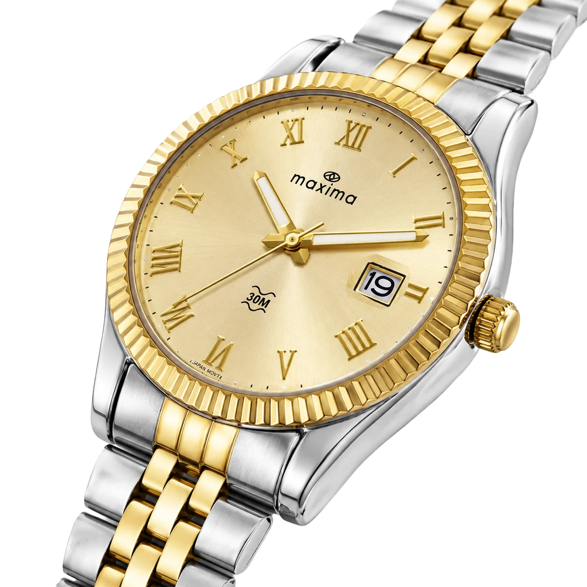 Maxima Athena Gold Dial Two-Tone Stainless Steel Strap Women's Watch 72453CMLT - view 4