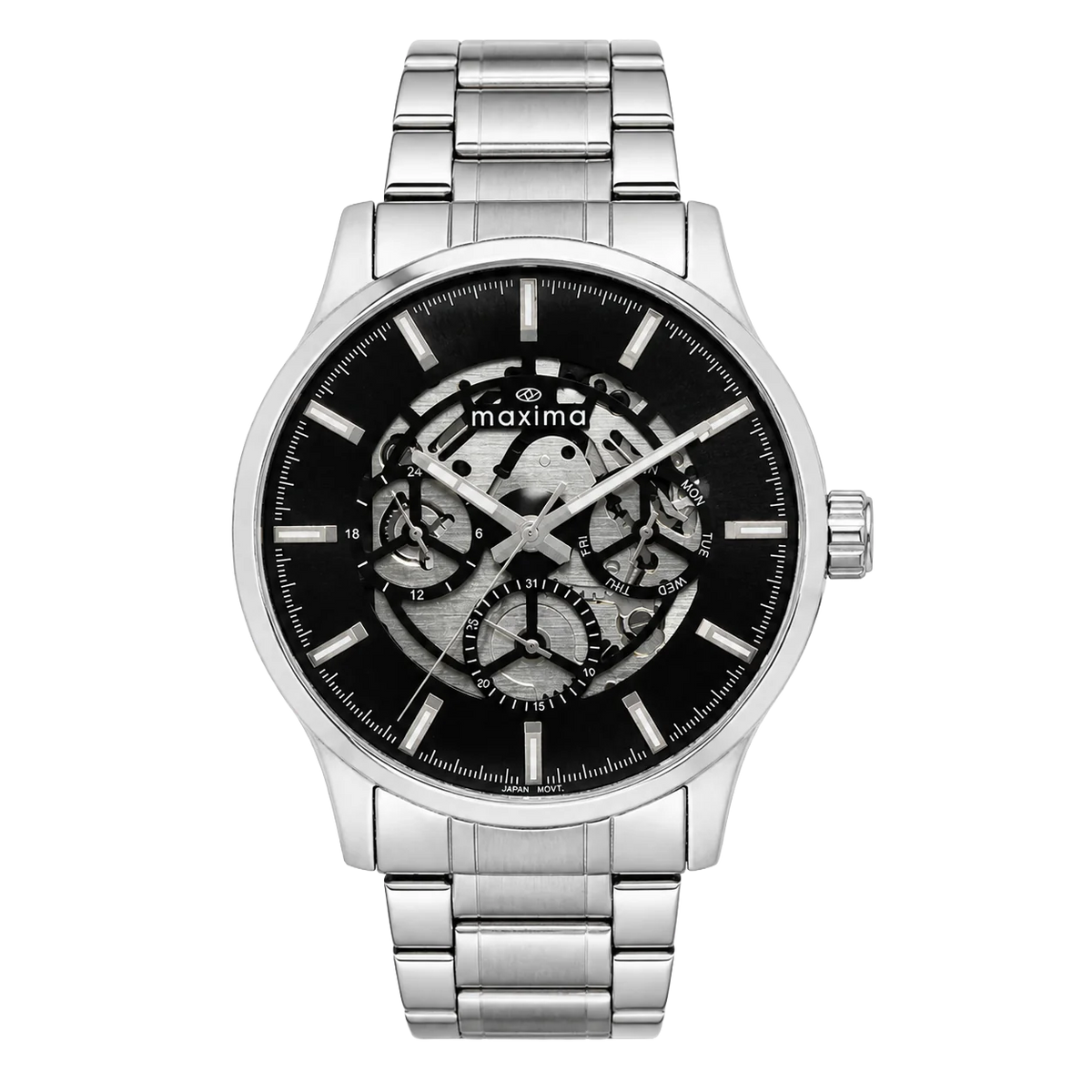 Maxima Analog Black Dial Stainless Steel Strap Men's Watch 72460CMGI - view 1