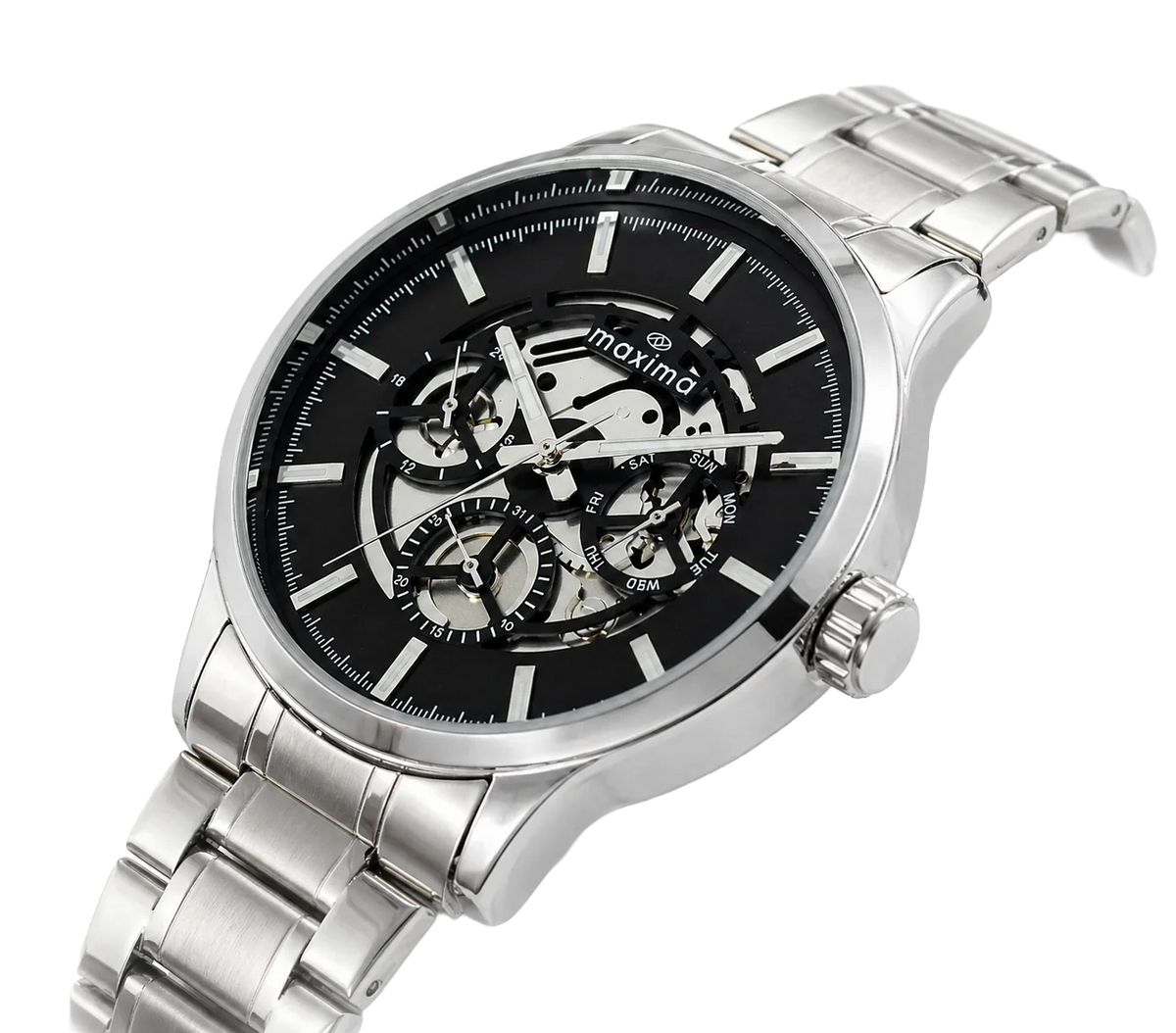 Maxima Analog Black Dial Stainless Steel Strap Men's Watch 72460CMGI - view 3