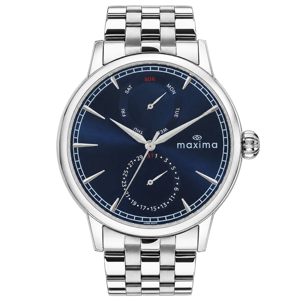 Maxima Apex Blue Dial Stainless Steel Strap Men's Watch 73021CMGI - view 1