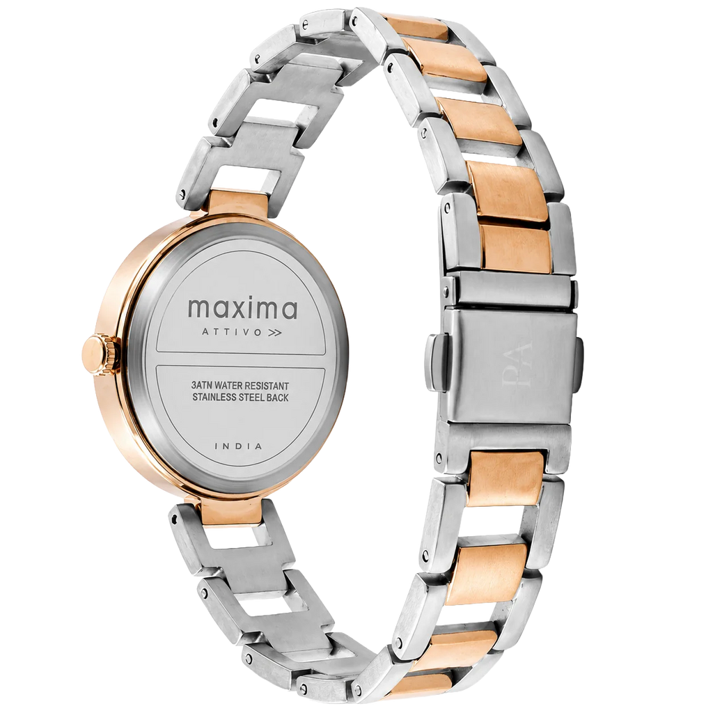 Maxima Athena Black Dial Two-Tone Stainless Steel Strap Women's Watch 73172BMLT - view 2