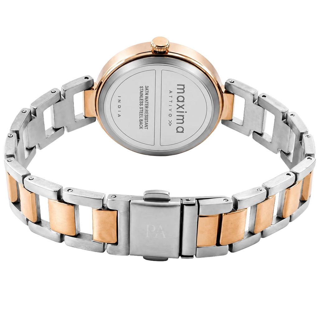 Maxima Athena Black Dial Two-Tone Stainless Steel Strap Women's Watch 73172BMLT - view 3