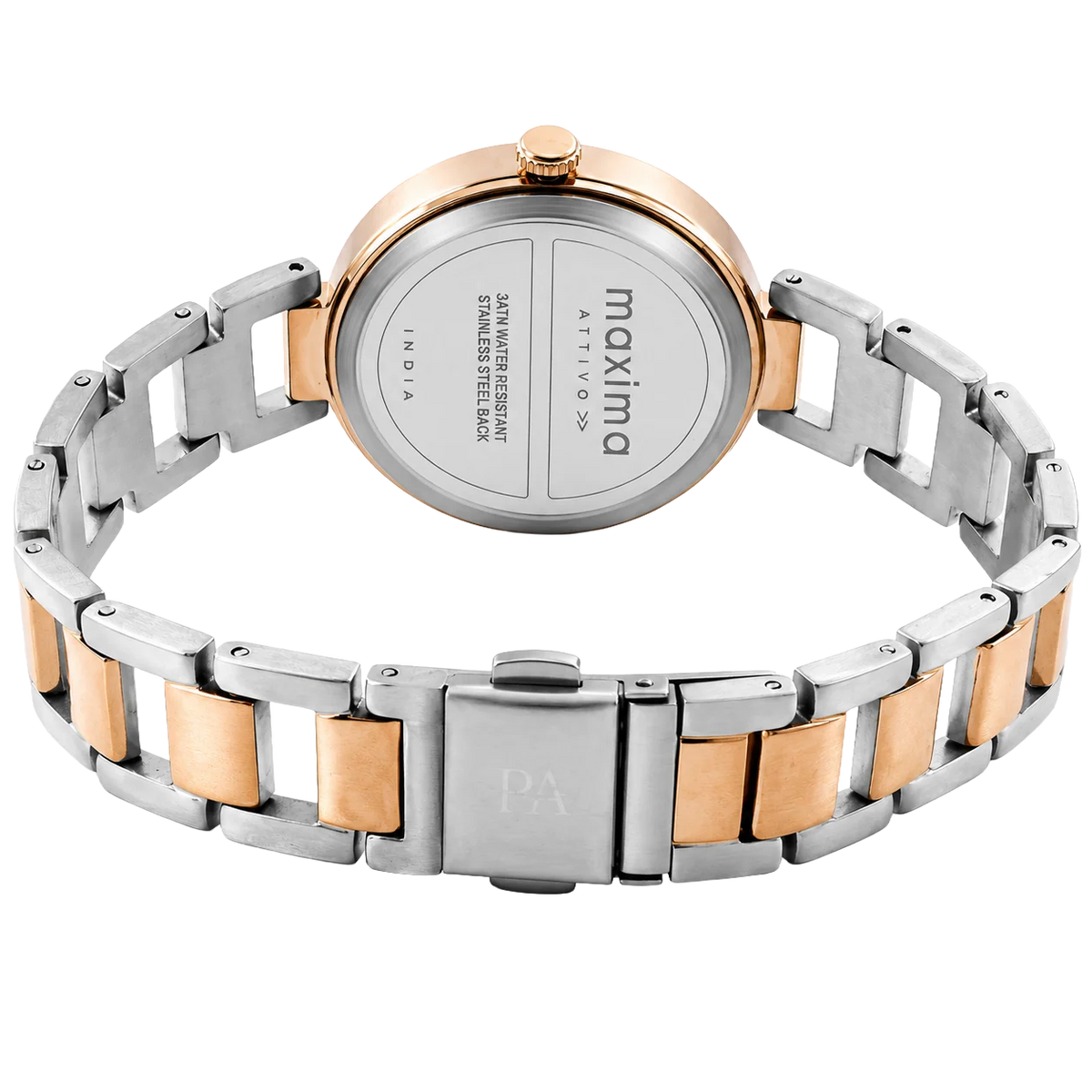 Maxima Athena Black Dial Two-Tone Stainless Steel Strap Women's Watch 73172BMLT - view 3