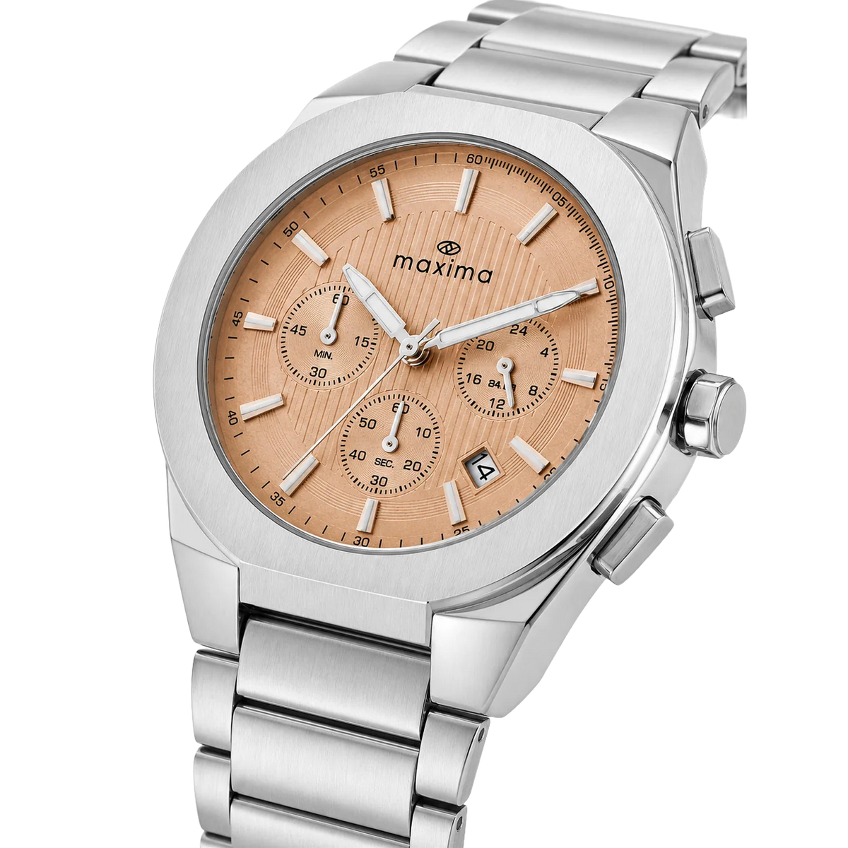 Maxima Apex Peach Dial Stainless Steel Strap Men's Watch 73330CMGI - view 2