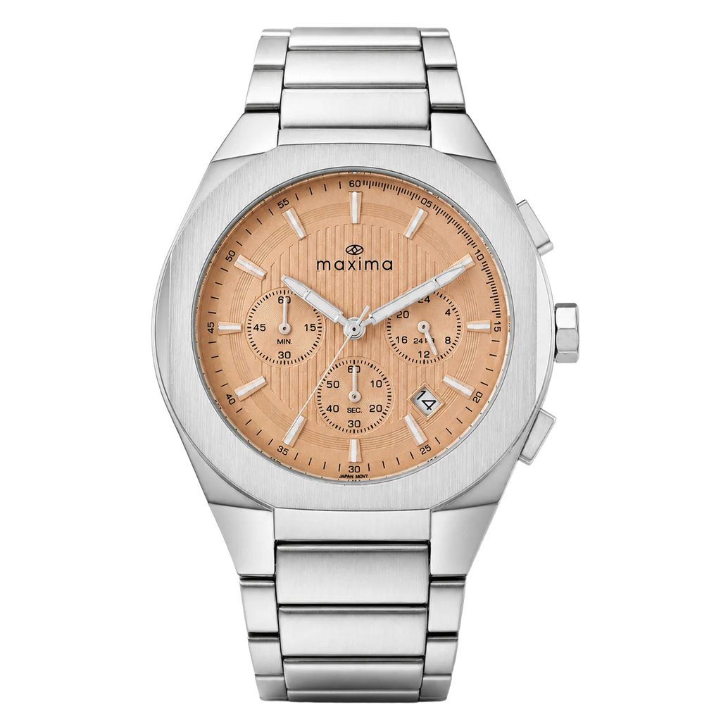 Maxima Apex Peach Dial Stainless Steel Strap Men's Watch 73330CMGI - view 1