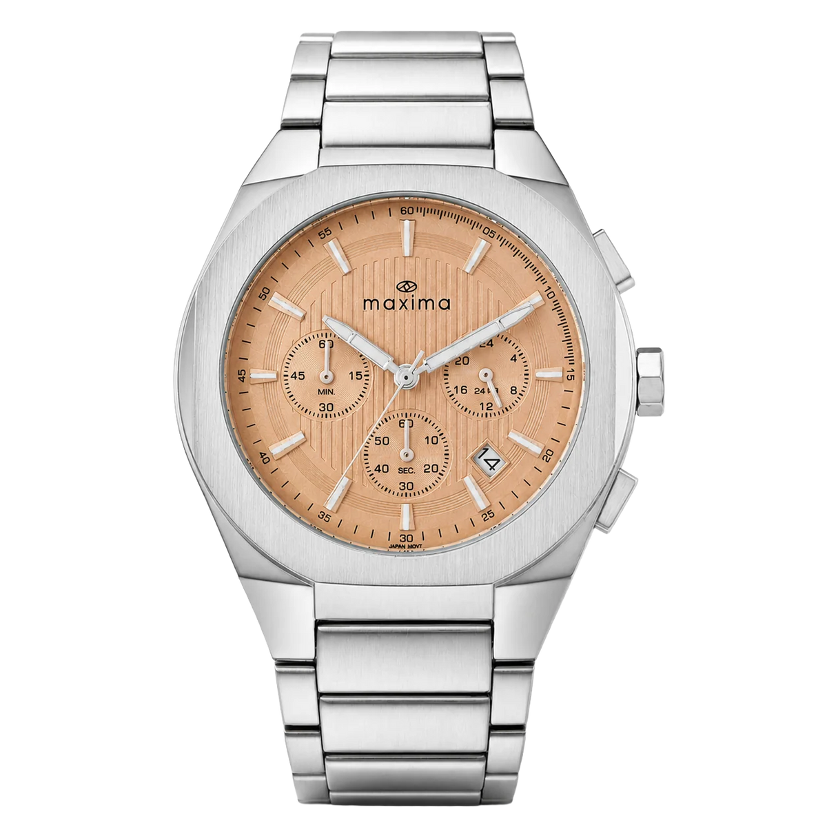 Maxima Apex Peach Dial Stainless Steel Strap Men's Watch 73330CMGI - view 1