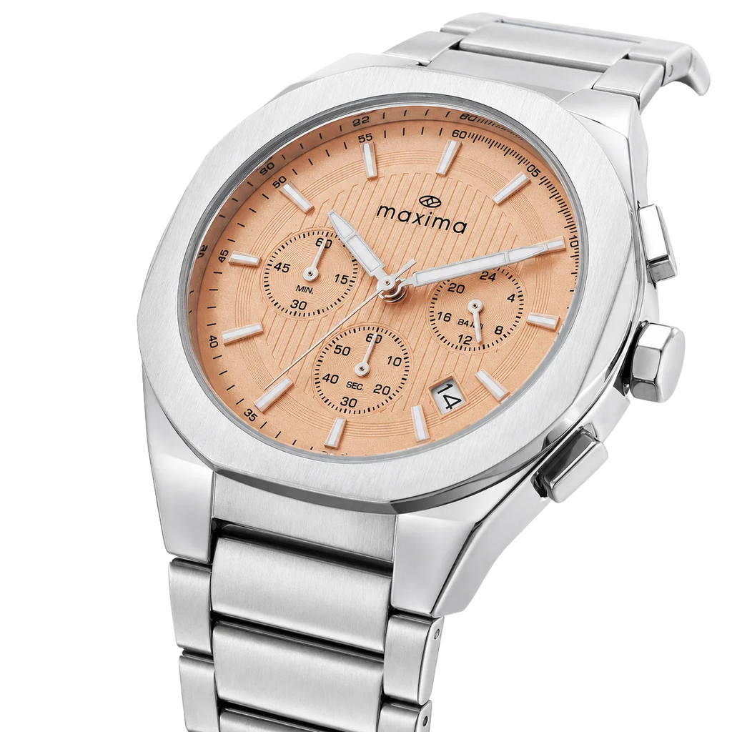 Maxima Apex Peach Dial Stainless Steel Strap Men's Watch 73330CMGI - view 3