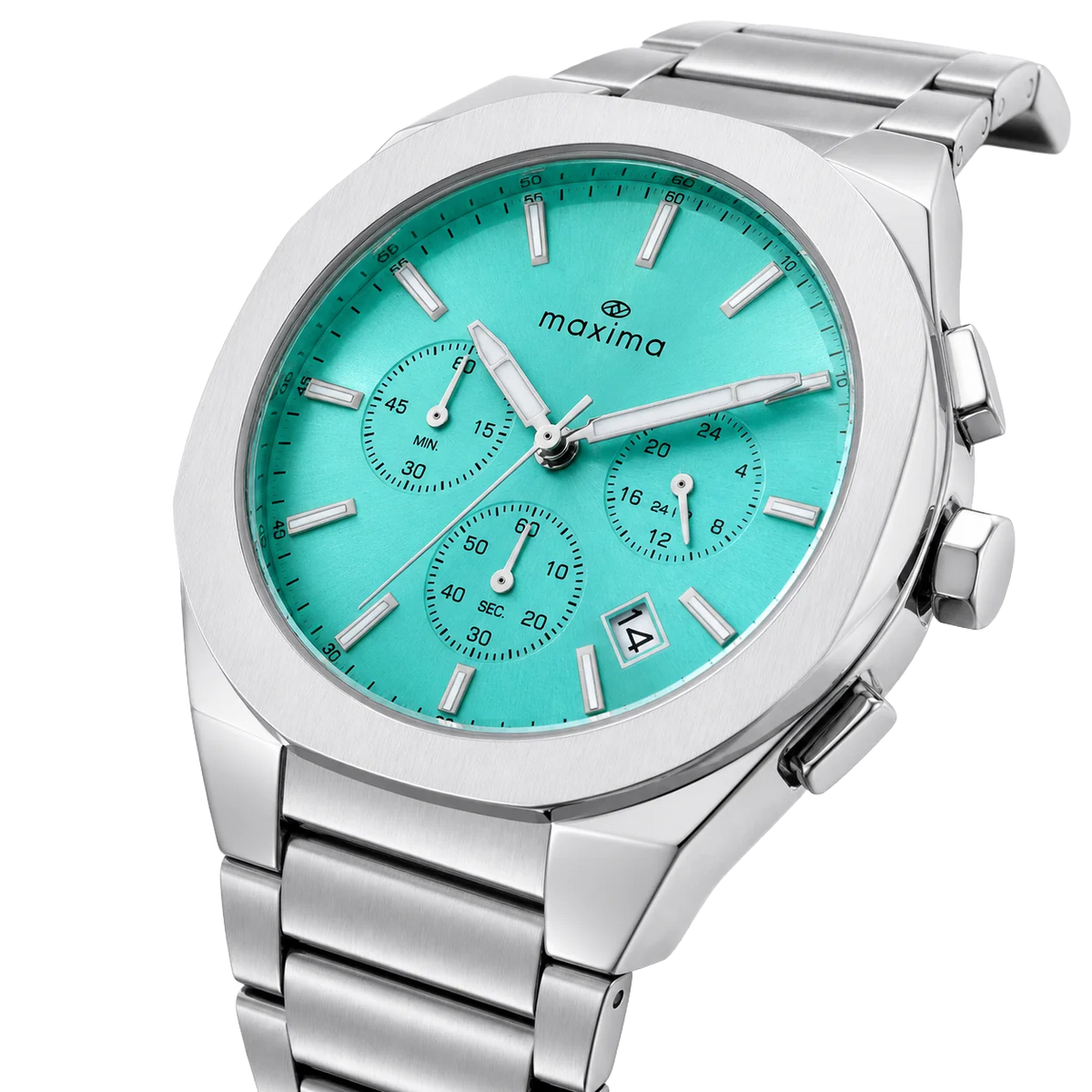 Maxima Analog Tiffany Blue Dial Stainless Steel Strap Men's Watch 73333CMGI - view 3