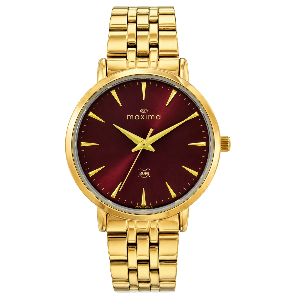 Maxima Athena Wine Dial Stainless Steel Strap Women's Watch 73442CMLY - view 1