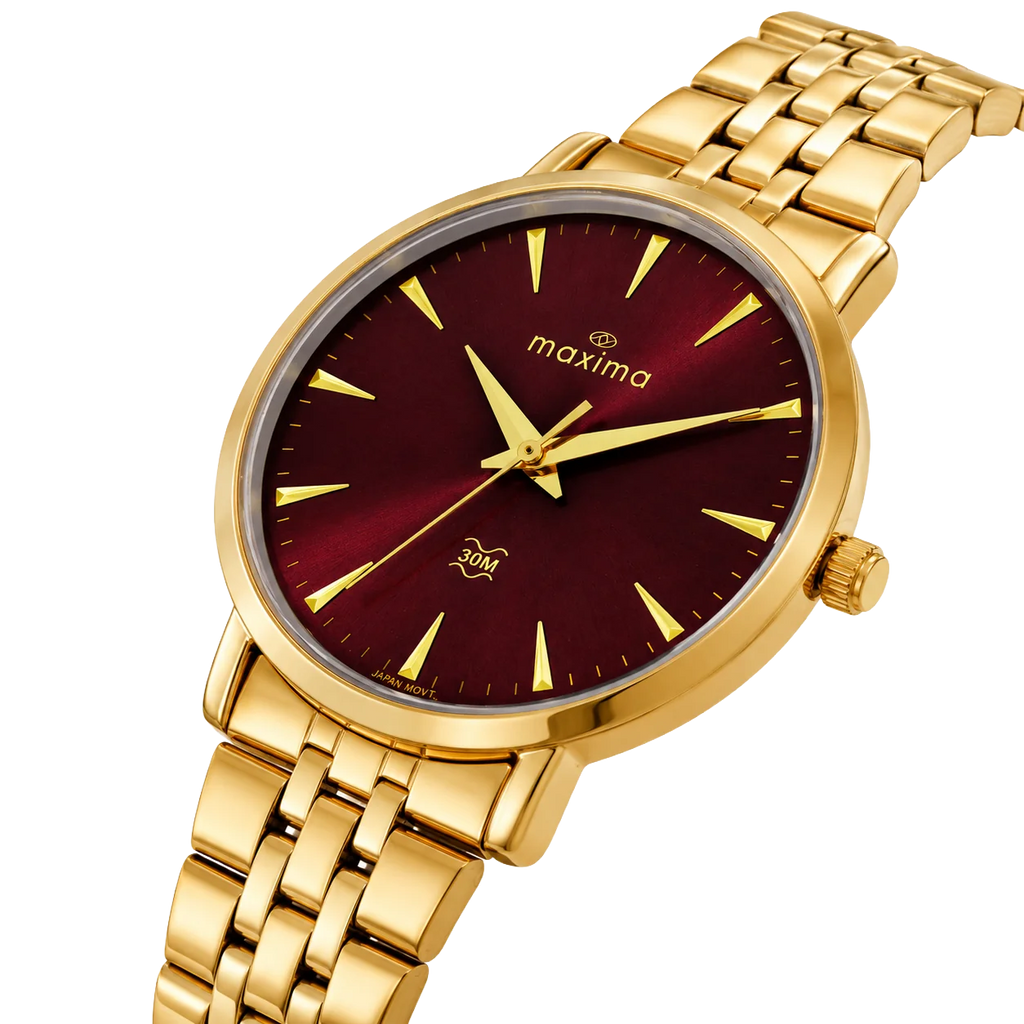 Maxima Athena Wine Dial Stainless Steel Strap Women's Watch 73442CMLY - view 2