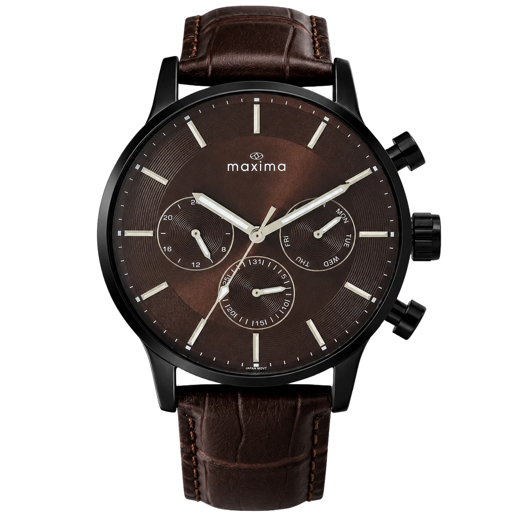 Maxima Apex Brown Dial Leather Strap Men's Watch 74492LMGB - view 1