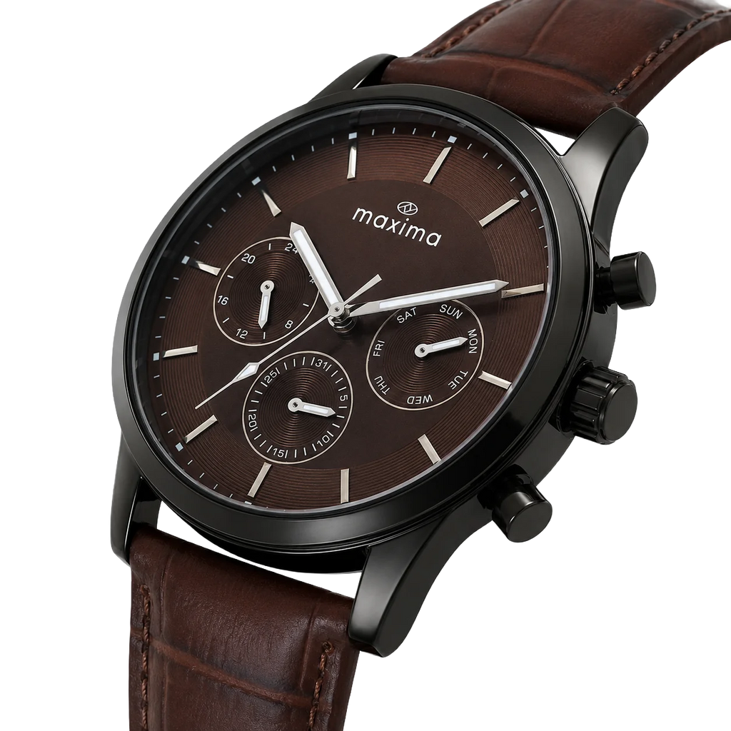 Maxima Apex Brown Dial Leather Strap Men's Watch 74492LMGB - view 2