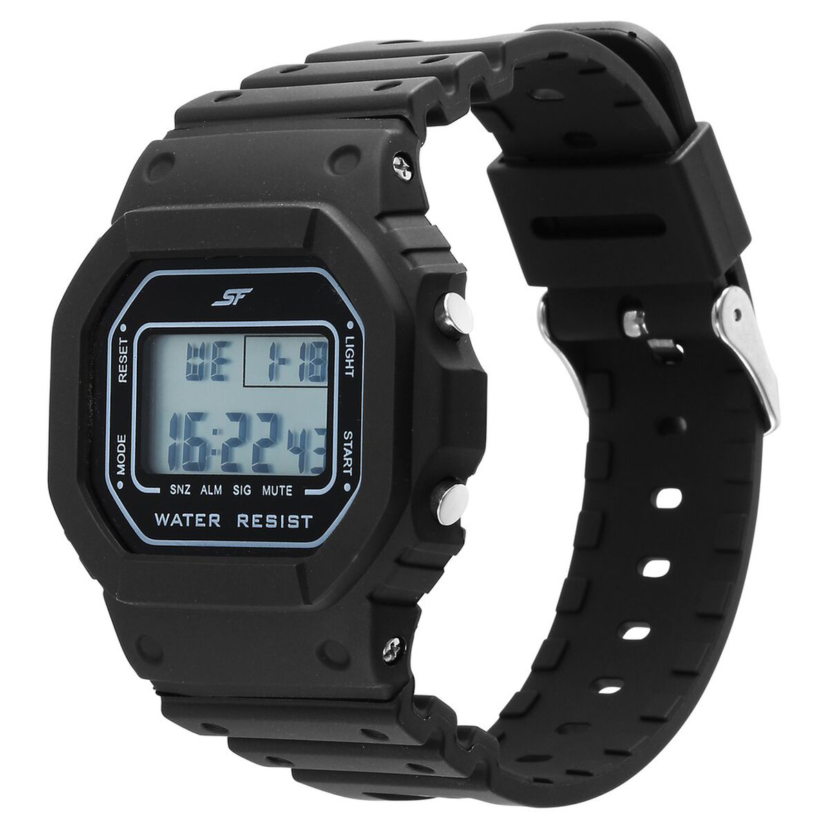 Sonata SF Hexa Digital Dial Black Polyurethane Strap Kids' Watch 77122PP02 - view 2