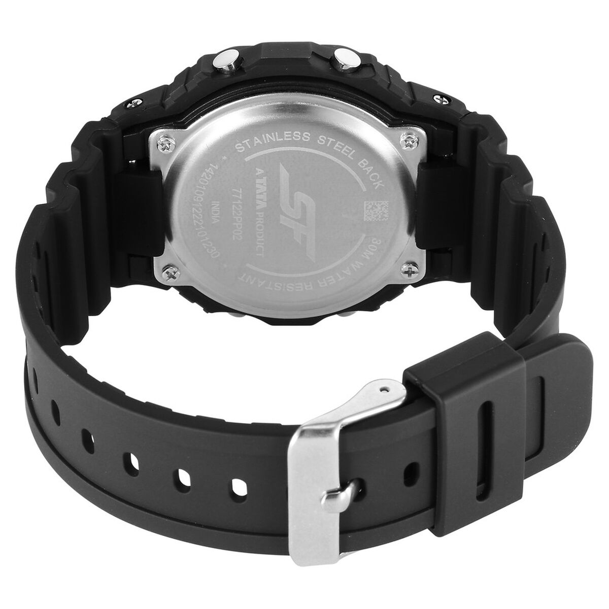 Sonata SF Hexa Digital Dial Black Polyurethane Strap Kids' Watch 77122PP02 - view 5