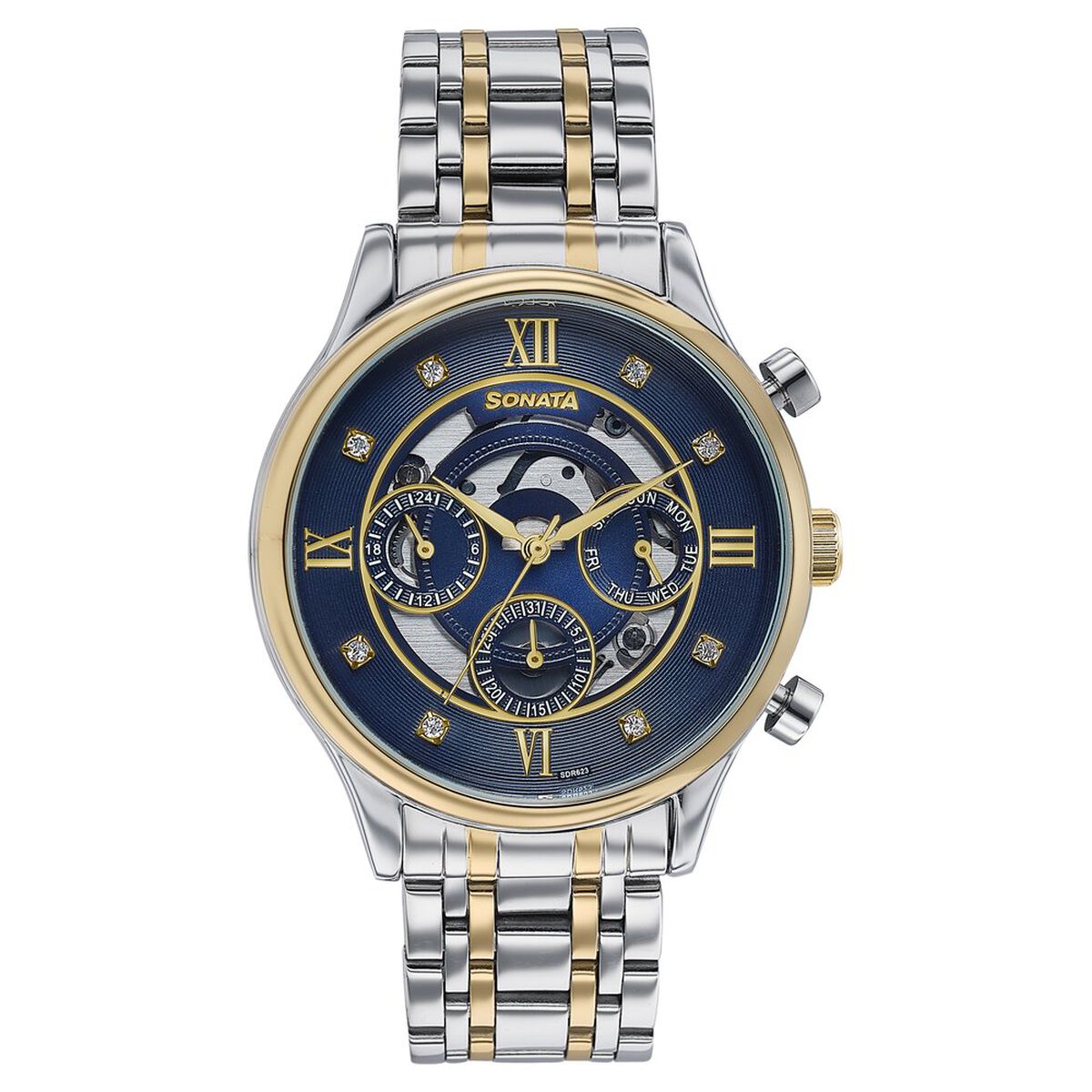 Sonata Wedding Edit Blue Dial Two-Tone Stainless Steel Strap Men's Watch 77146BM01 - view 1